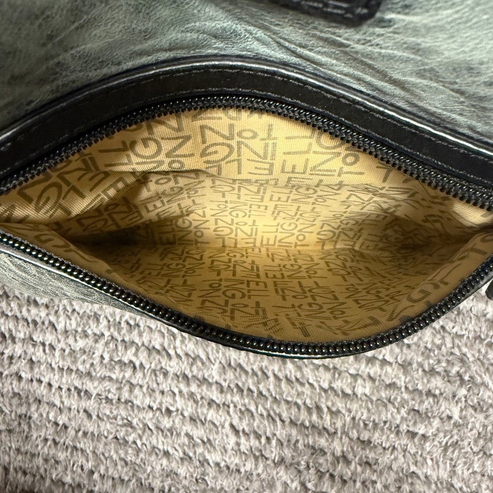 Ellington Womens Distressed Leather Shoulder Bag Hobo Convertible Blue Gray - Picture 4 of 7